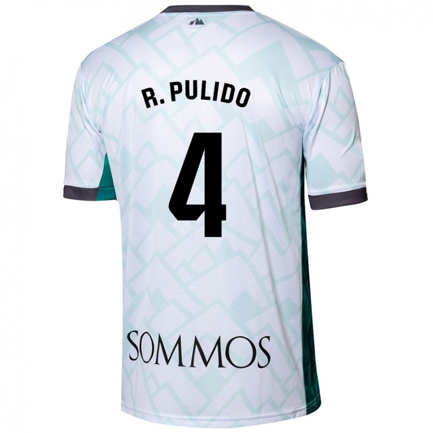 Dames Rubén Pulido #4 Wit Groen Uitshirt Uittenue 2024/25 T-Shirt