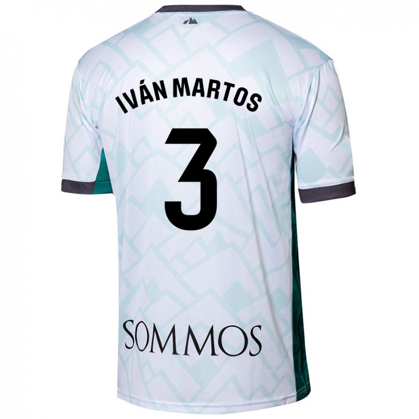 Dames Iván Martos #3 Wit Groen Uitshirt Uittenue 2024/25 T-Shirt