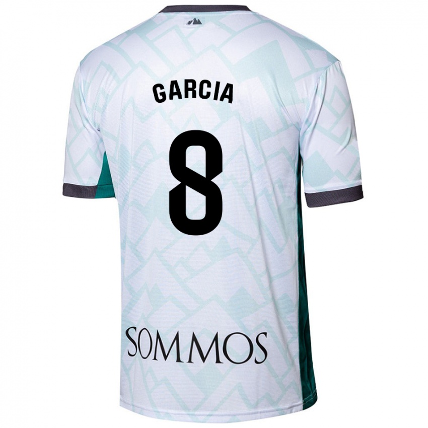 Dames David García #8 Wit Groen Uitshirt Uittenue 2024/25 T-Shirt