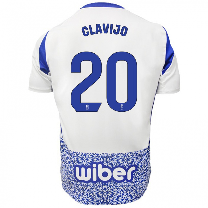 Dames Dani Clavijo #20 Wit Blauw Uitshirt Uittenue 2024/25 T-Shirt