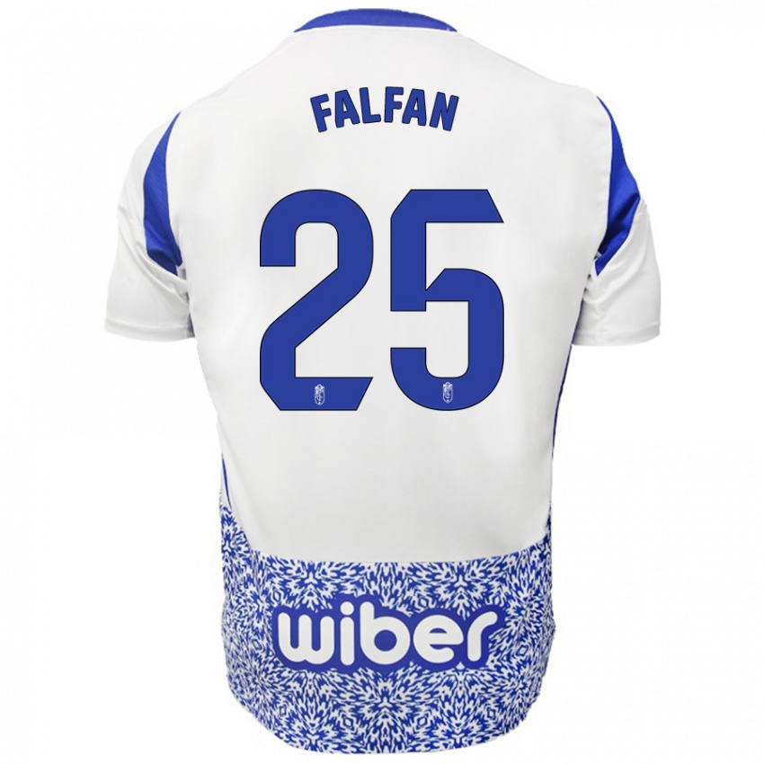 Dames Daiana Falfán #25 Wit Blauw Uitshirt Uittenue 2024/25 T-Shirt