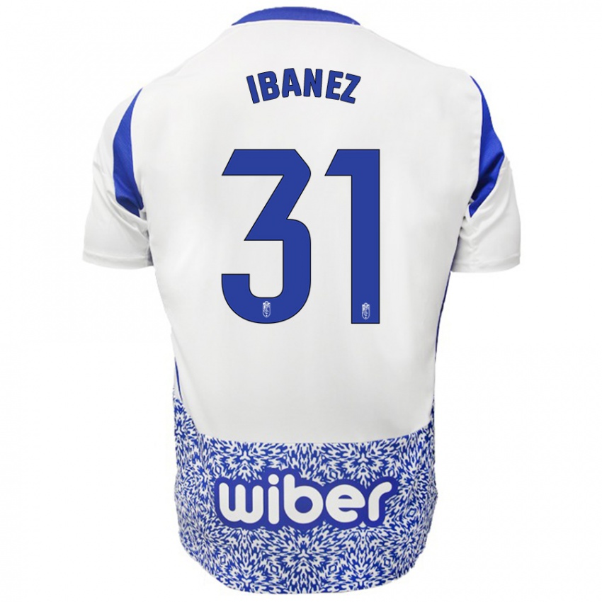 Dames Alba Ibáñez #31 Wit Blauw Uitshirt Uittenue 2024/25 T-Shirt