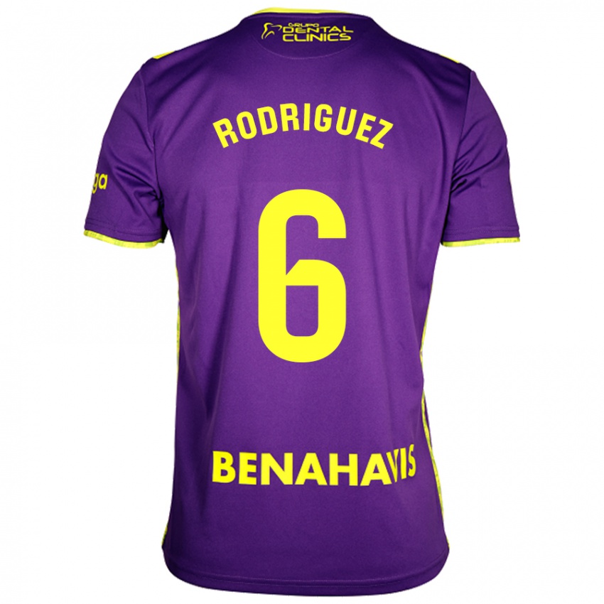 Dames Rafa Rodríguez #6 Paars Geel Uitshirt Uittenue 2024/25 T-Shirt