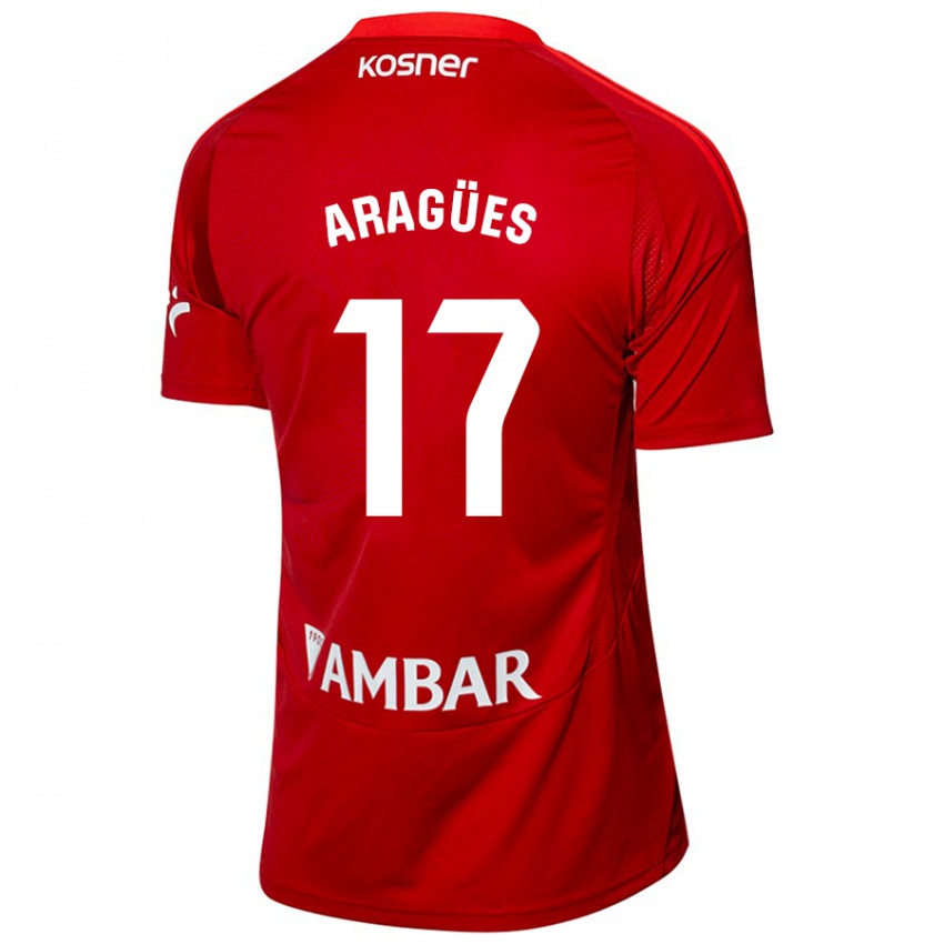 Dames Chema Aragües #17 Wit Blauw Uitshirt Uittenue 2024/25 T-Shirt