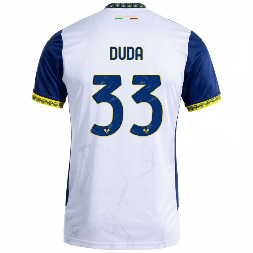 Dames Ondrej Duda #33 Witblauw Uitshirt Uittenue 2024/25 T-Shirt