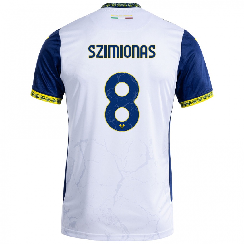 Dames Luca Szimionas #8 Witblauw Uitshirt Uittenue 2024/25 T-Shirt