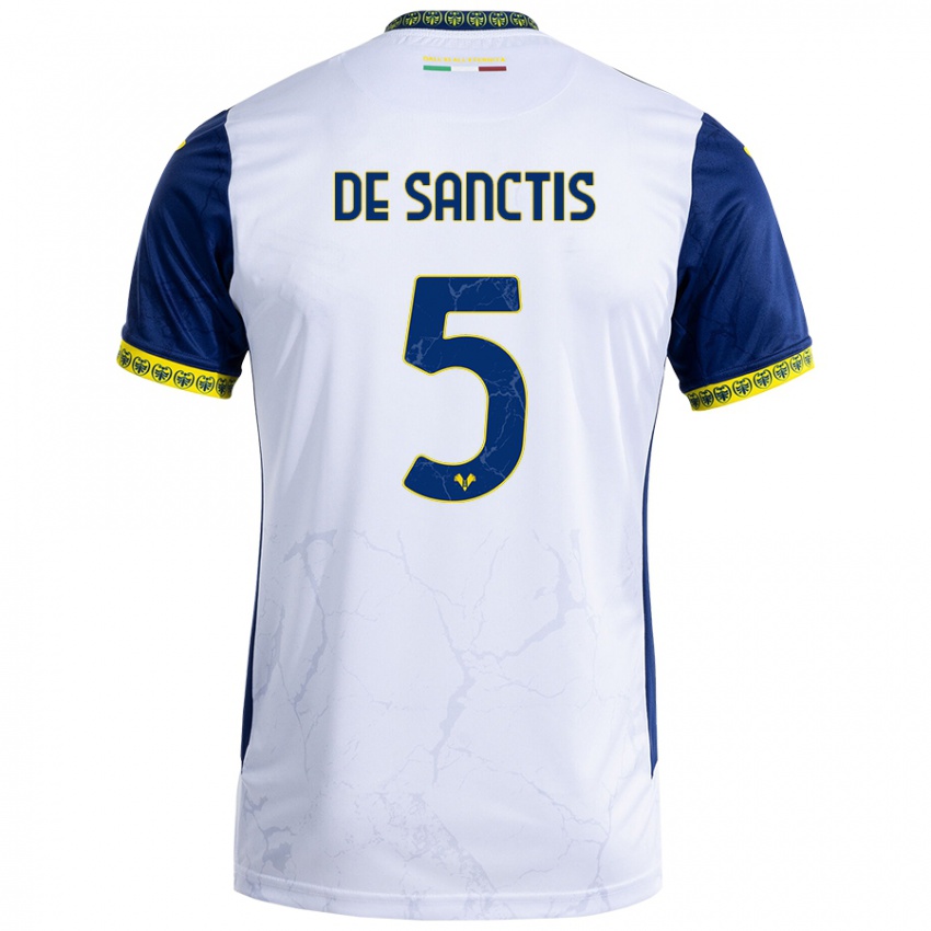 Dames Aurora De Sanctis #5 Witblauw Uitshirt Uittenue 2024/25 T-Shirt