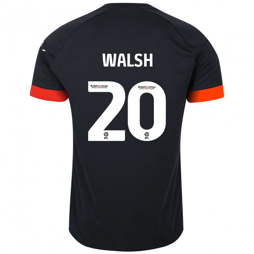 Dames Liam Walsh #20 Zwart Oranje Uitshirt Uittenue 2024/25 T-Shirt