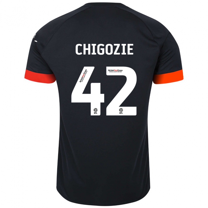 Dames Christian Chigozie #42 Zwart Oranje Uitshirt Uittenue 2024/25 T-Shirt