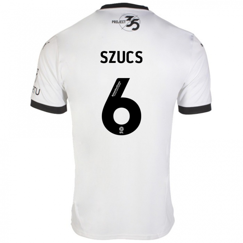 Dames Kornél Szűcs #6 Wit Zwart Uitshirt Uittenue 2024/25 T-Shirt