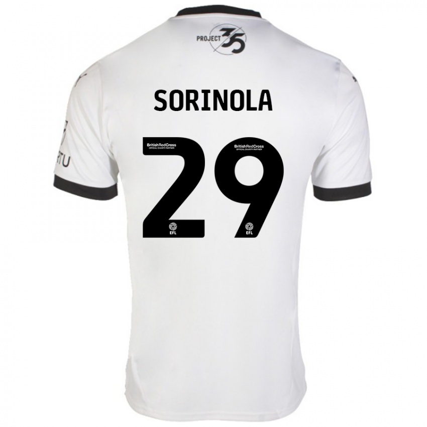 Dames Matthew Sorinola #29 Wit Zwart Uitshirt Uittenue 2024/25 T-Shirt