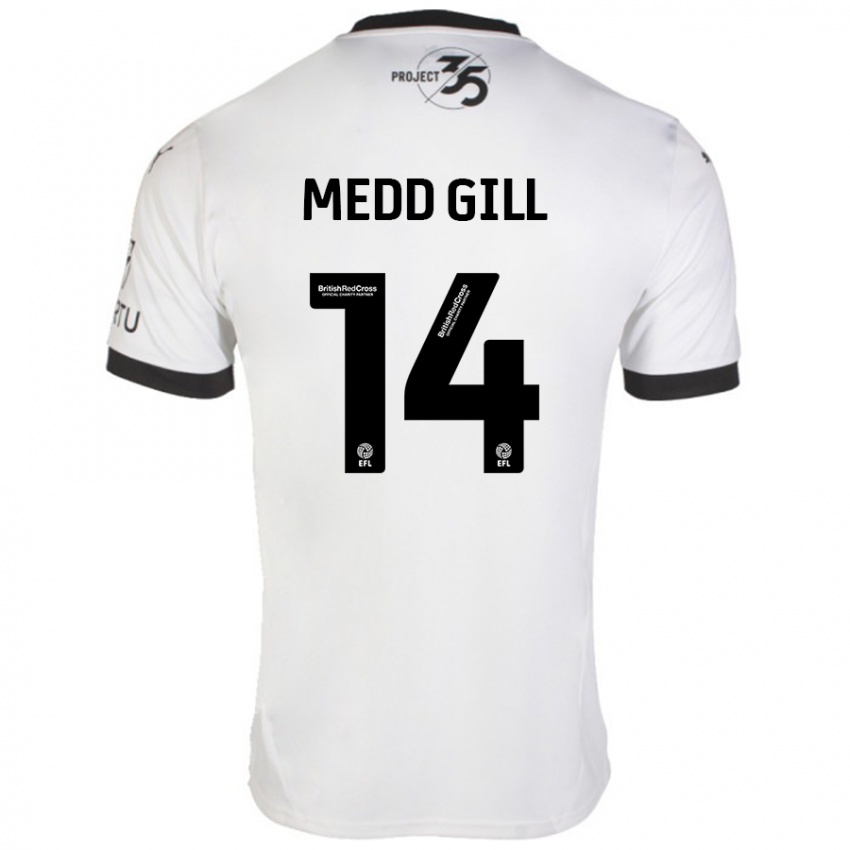 Dames Tamsin Medd-Gill #14 Wit Zwart Uitshirt Uittenue 2024/25 T-Shirt