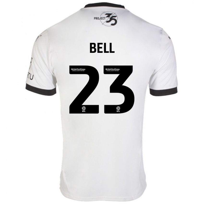 Dames Katelyn Bell #23 Wit Zwart Uitshirt Uittenue 2024/25 T-Shirt