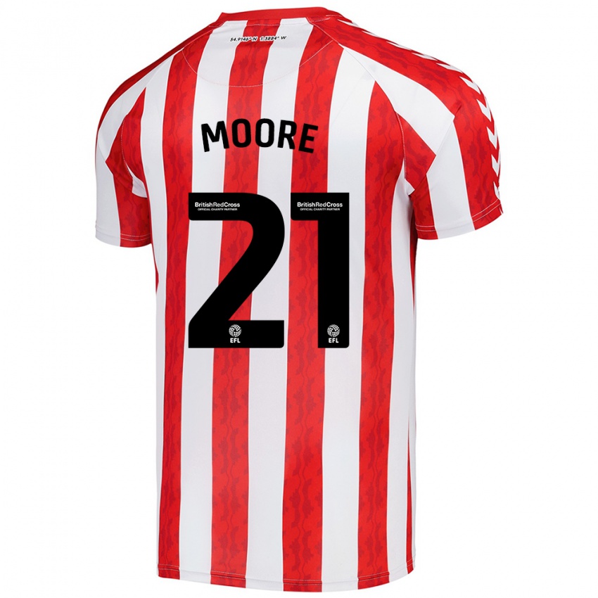 Kinderen Simon Moore #21 Rood Wit Thuisshirt Thuistenue 2024/25 T-Shirt