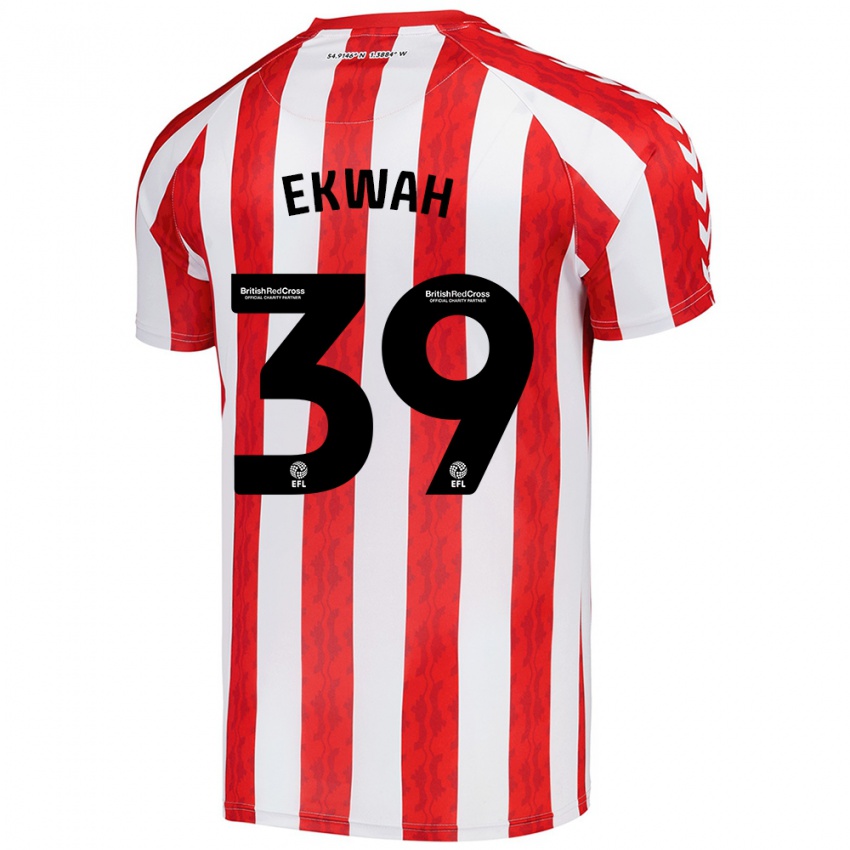 Kinderen Pierre Ekwah #39 Rood Wit Thuisshirt Thuistenue 2024/25 T-Shirt