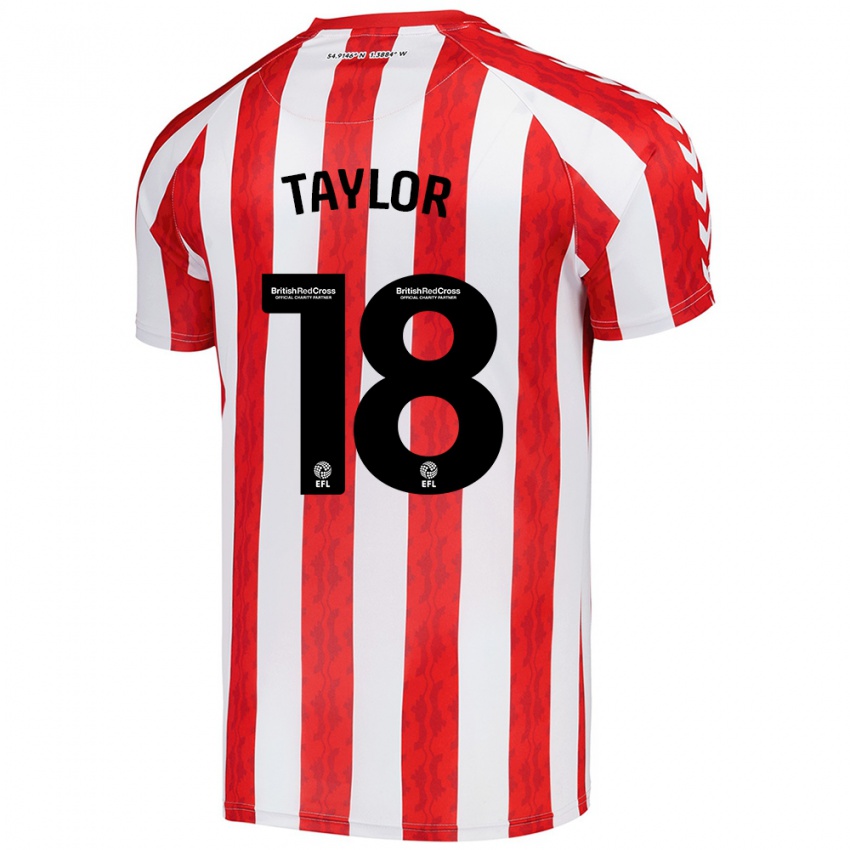 Kinderen Ellis Taylor #18 Rood Wit Thuisshirt Thuistenue 2024/25 T-Shirt