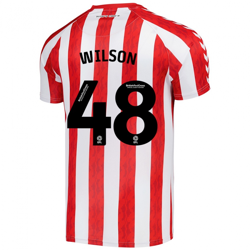 Kinderen Callum Wilson #48 Rood Wit Thuisshirt Thuistenue 2024/25 T-Shirt