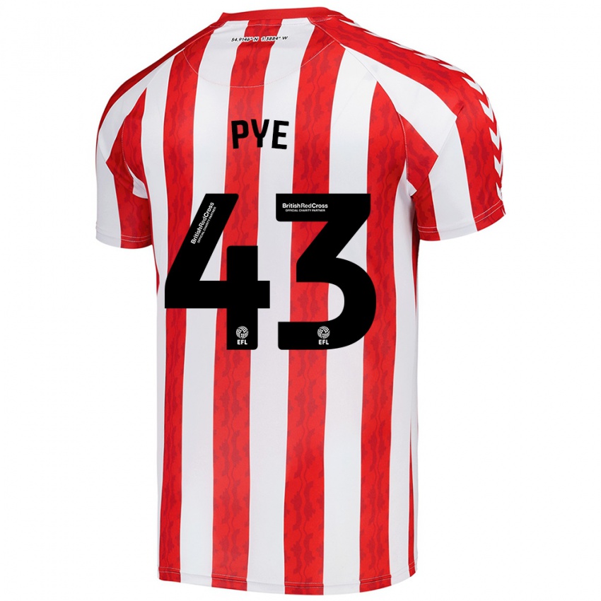 Kinderen Connor Pye #43 Rood Wit Thuisshirt Thuistenue 2024/25 T-Shirt