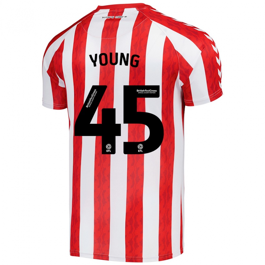 Kinderen Matthew Young #45 Rood Wit Thuisshirt Thuistenue 2024/25 T-Shirt