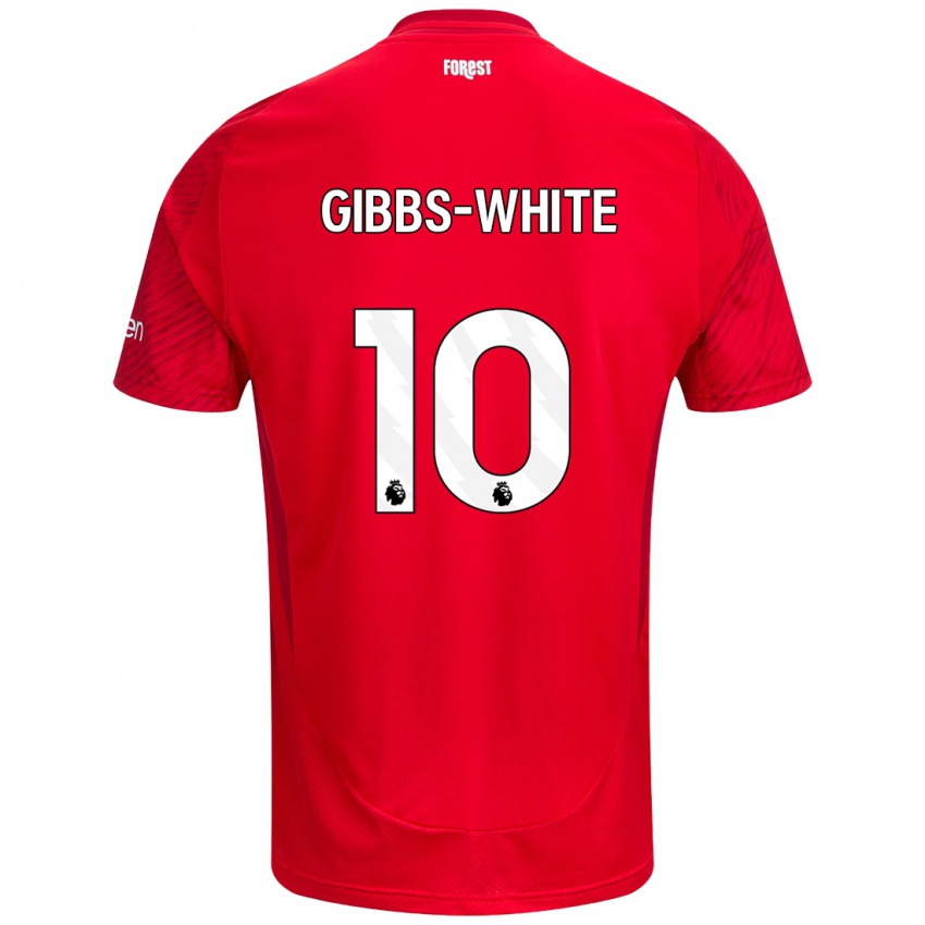 Kinderen Morgan Gibbs-White #10 Rood Wit Thuisshirt Thuistenue 2024/25 T-Shirt