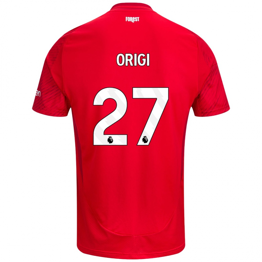 Kinderen Divock Origi #27 Rood Wit Thuisshirt Thuistenue 2024/25 T-Shirt