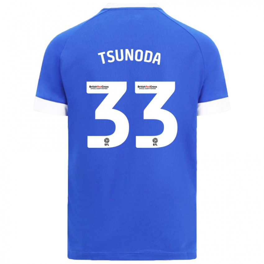 Kinderen Ryotaro Tsunoda #33 Hemelsblauw Thuisshirt Thuistenue 2024/25 T-Shirt