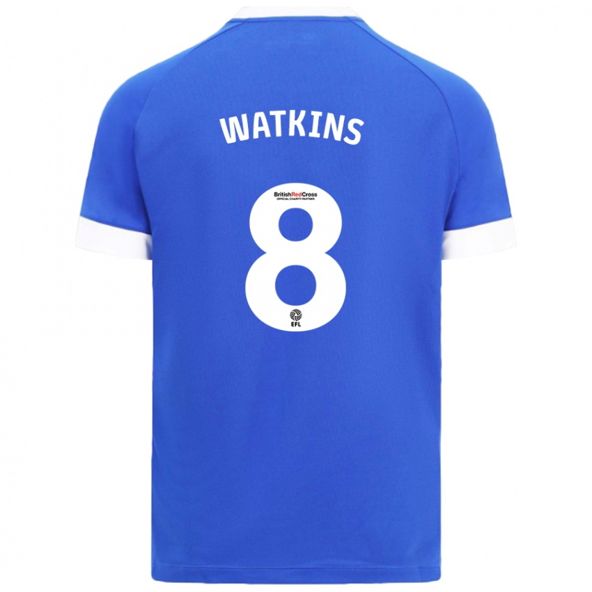 Kinderen Seren Watkins #8 Hemelsblauw Thuisshirt Thuistenue 2024/25 T-Shirt