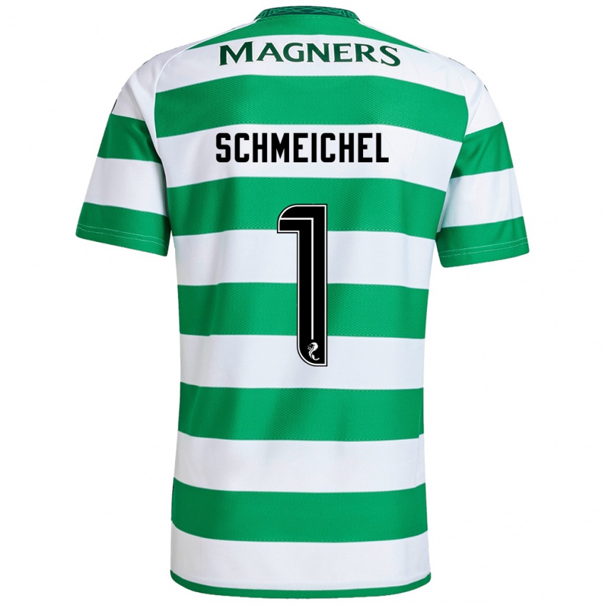 Kinderen Kasper Schmeichel #1 Groen Wit Thuisshirt Thuistenue 2024/25 T-Shirt