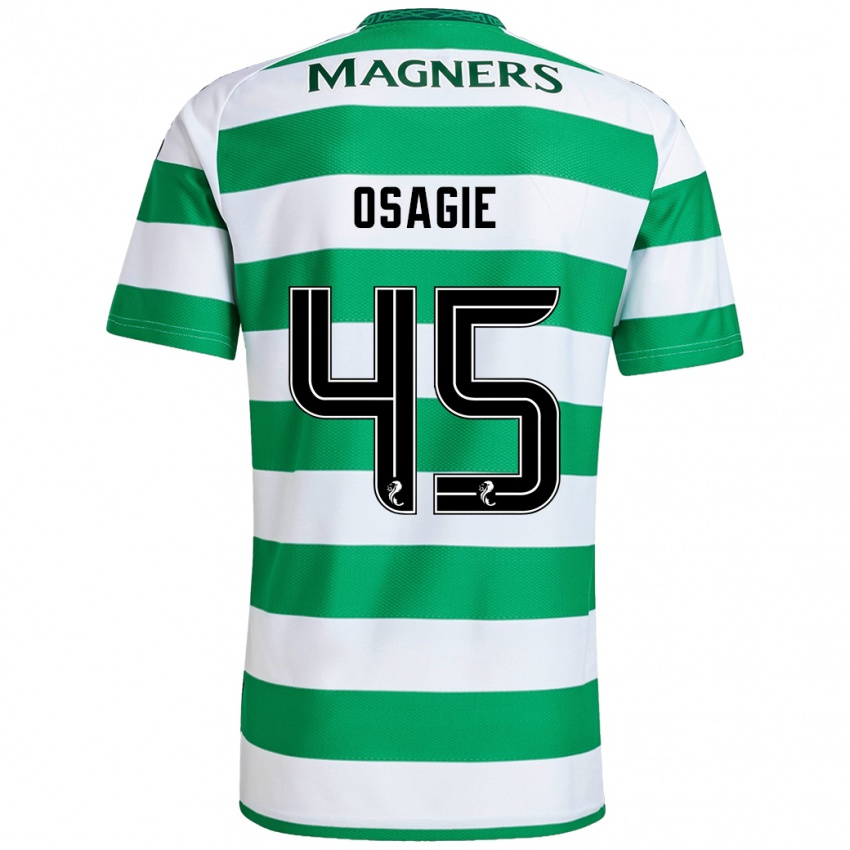 Kinderen Justin Osagie #45 Groen Wit Thuisshirt Thuistenue 2024/25 T-Shirt