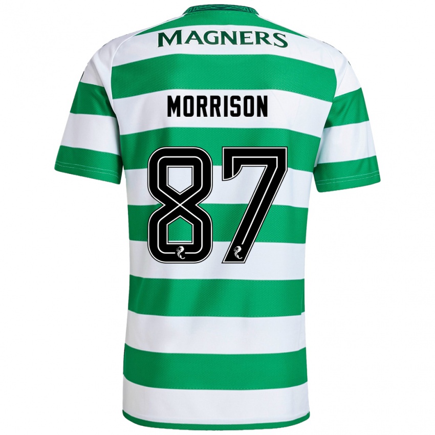 Kinderen Joe Morrison #87 Groen Wit Thuisshirt Thuistenue 2024/25 T-Shirt