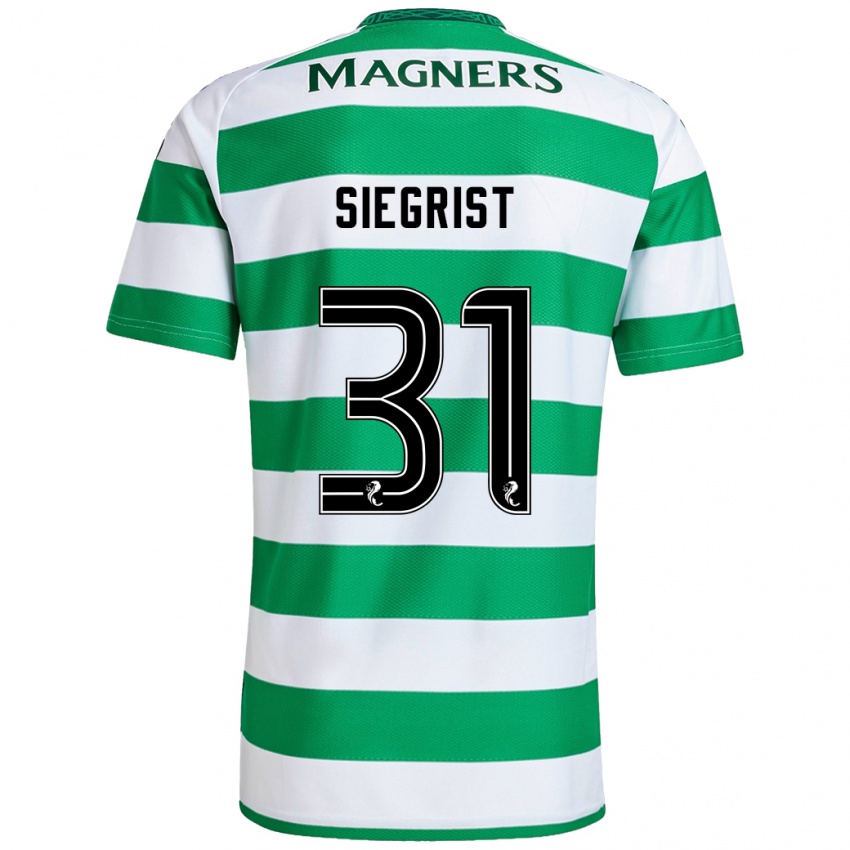 Kinderen Benjamin Siegrist #31 Groen Wit Thuisshirt Thuistenue 2024/25 T-Shirt