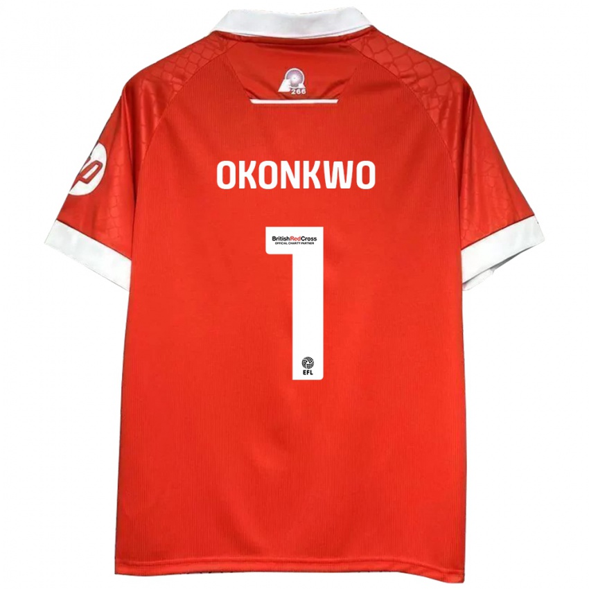 Kinderen Arthur Okonkwo #1 Rood Wit Thuisshirt Thuistenue 2024/25 T-Shirt