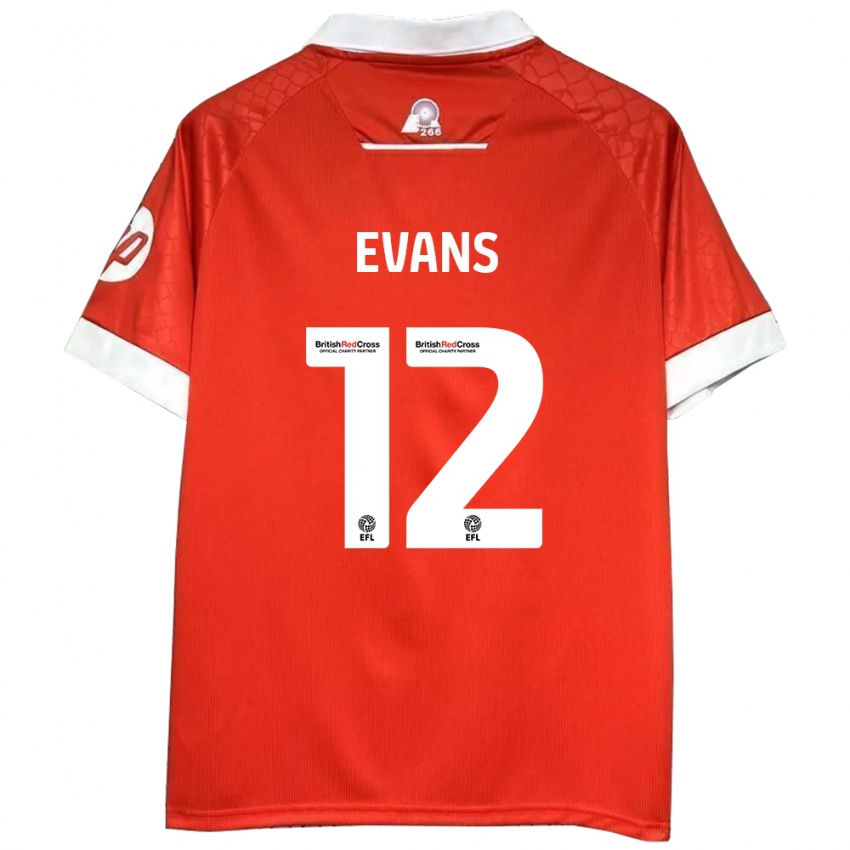 Kinderen George Evans #12 Rood Wit Thuisshirt Thuistenue 2024/25 T-Shirt