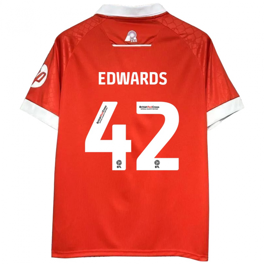 Kinderen Callum Edwards #42 Rood Wit Thuisshirt Thuistenue 2024/25 T-Shirt