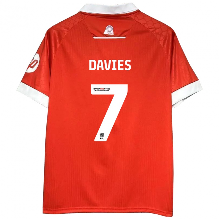 Kinderen Jordan Davies #7 Rood Wit Thuisshirt Thuistenue 2024/25 T-Shirt