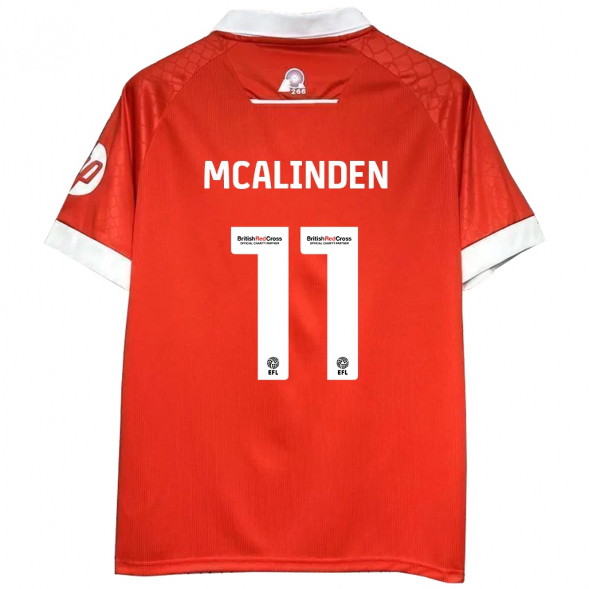 Kinderen Liam Mcalinden #11 Rood Wit Thuisshirt Thuistenue 2024/25 T-Shirt