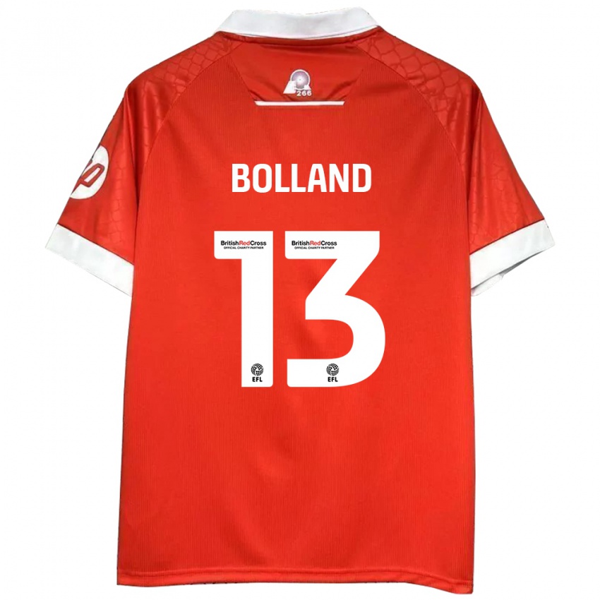 Kinderen Charlotte Bolland #13 Rood Wit Thuisshirt Thuistenue 2024/25 T-Shirt