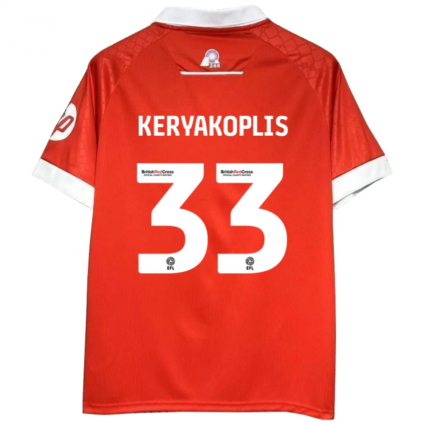 Kinderen Hannah Keryakoplis #33 Rood Wit Thuisshirt Thuistenue 2024/25 T-Shirt