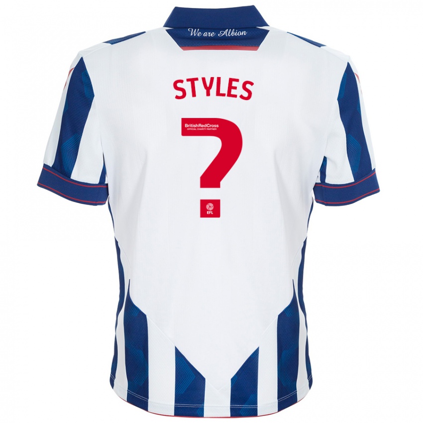 Kinderen Callum Styles #0 Wit Donkerblauw Thuisshirt Thuistenue 2024/25 T-Shirt