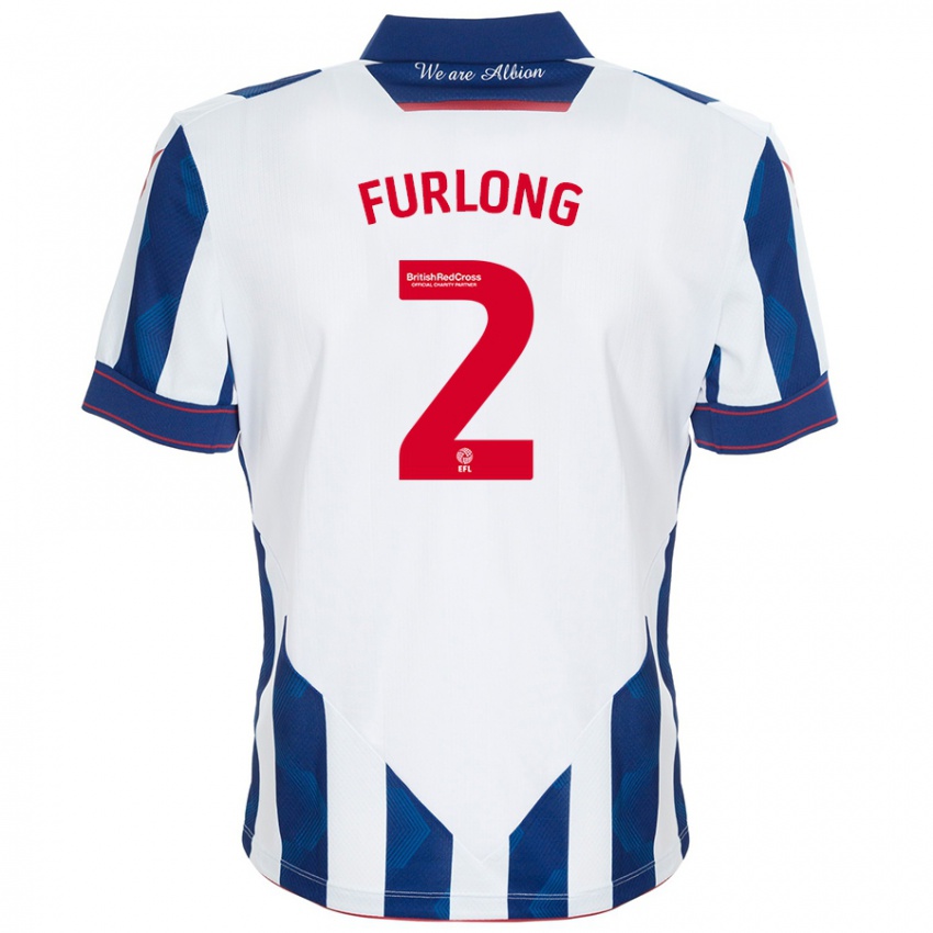 Kinderen Darnell Furlong #2 Wit Donkerblauw Thuisshirt Thuistenue 2024/25 T-Shirt