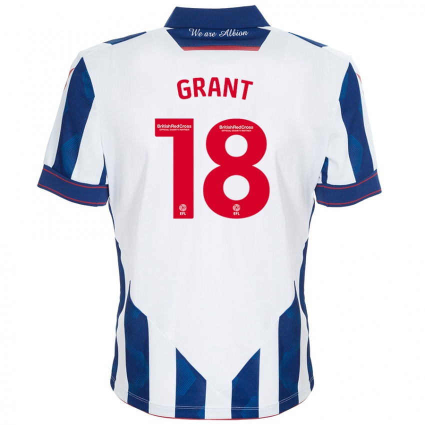 Kinderen Karlan Grant #18 Wit Donkerblauw Thuisshirt Thuistenue 2024/25 T-Shirt