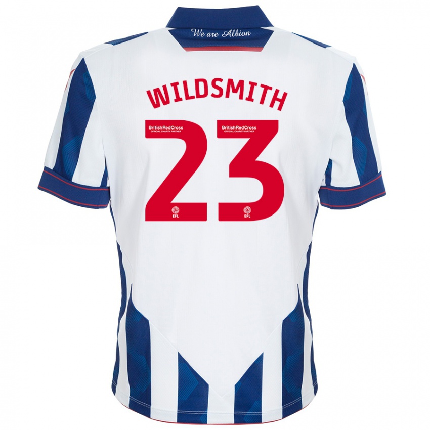 Kinderen Joe Wildsmith #23 Wit Donkerblauw Thuisshirt Thuistenue 2024/25 T-Shirt