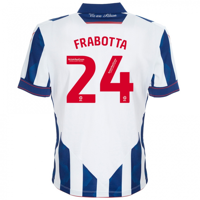 Kinderen Gianluca Frabotta #24 Wit Donkerblauw Thuisshirt Thuistenue 2024/25 T-Shirt