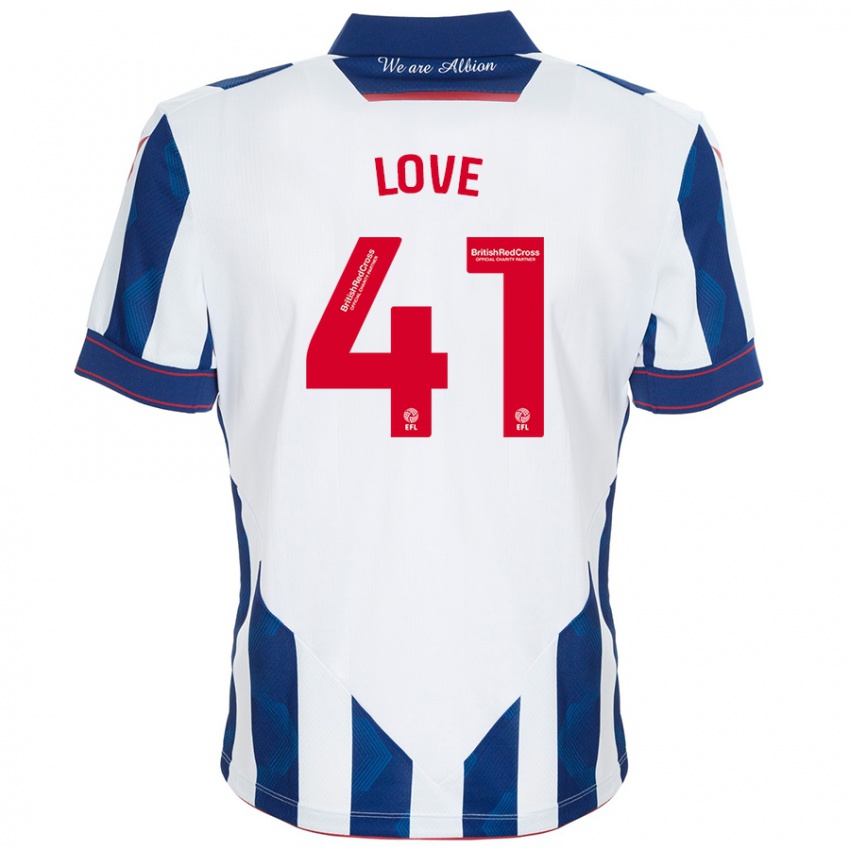 Kinderen Layton Love #41 Wit Donkerblauw Thuisshirt Thuistenue 2024/25 T-Shirt