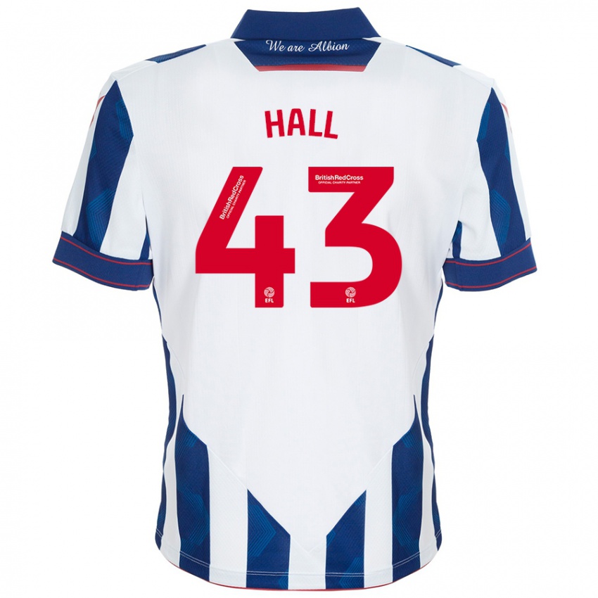 Kinderen Reece Hall #43 Wit Donkerblauw Thuisshirt Thuistenue 2024/25 T-Shirt