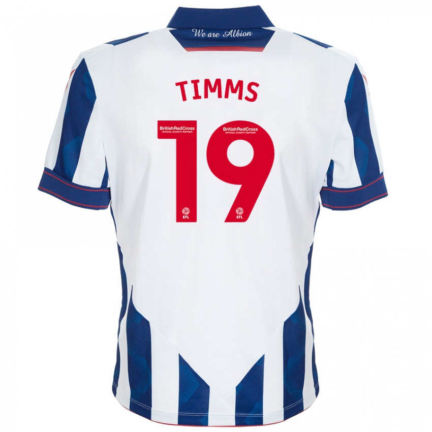 Kinderen Maria Timms #19 Wit Donkerblauw Thuisshirt Thuistenue 2024/25 T-Shirt