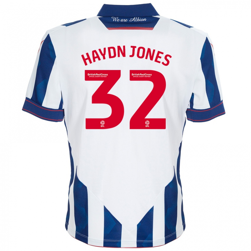 Kinderen Mackenzie Haydn-Jones #32 Wit Donkerblauw Thuisshirt Thuistenue 2024/25 T-Shirt