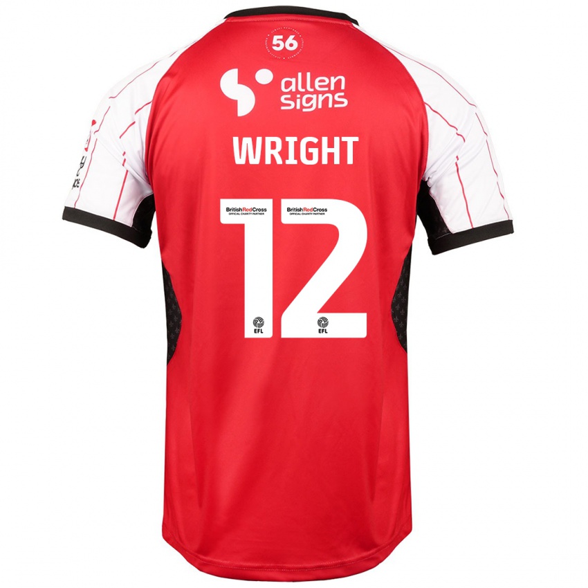 Kinderen Jordan Wright #12 Wit Thuisshirt Thuistenue 2024/25 T-Shirt