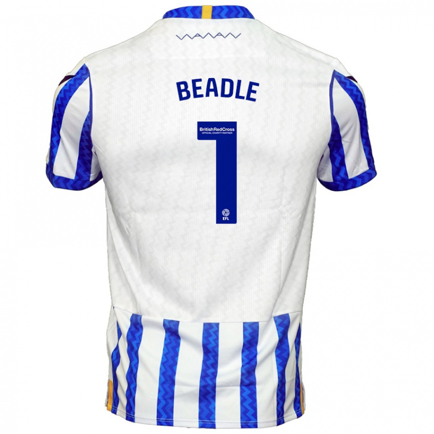 Kinderen James Beadle #1 Blauw Wit Thuisshirt Thuistenue 2024/25 T-Shirt