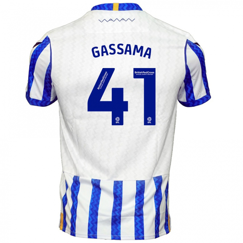 Kinderen Djeidi Gassama #41 Blauw Wit Thuisshirt Thuistenue 2024/25 T-Shirt